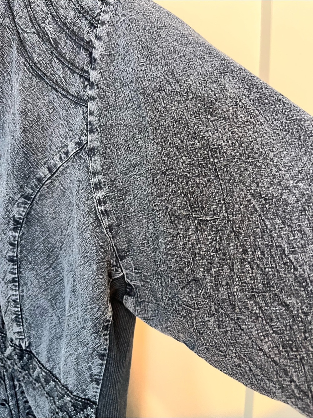 Caamano Y2K cotton embroidered blue peasant babydoll V neck Western Indie top L - Picture 6 of 12